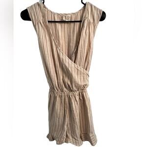 Japna Boutique Cotton Striped Wrap Romper 100% cotton Fall brown & tan L